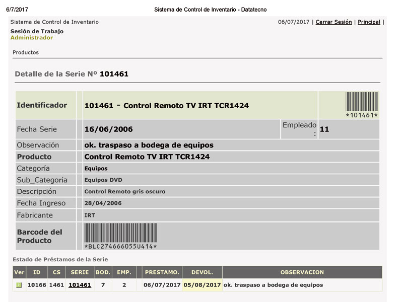 Inventario y Prestamos