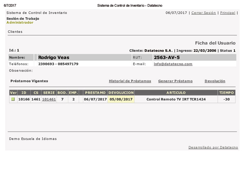 Inventario y Prestamos